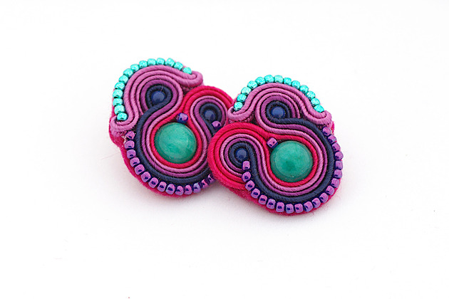 kolczyki soutache Małe kolczyki soutache