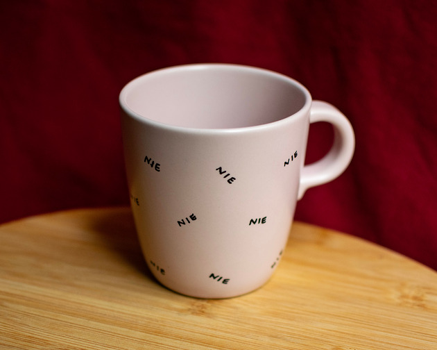 kubki Różowy kubek NIE NIE NIE