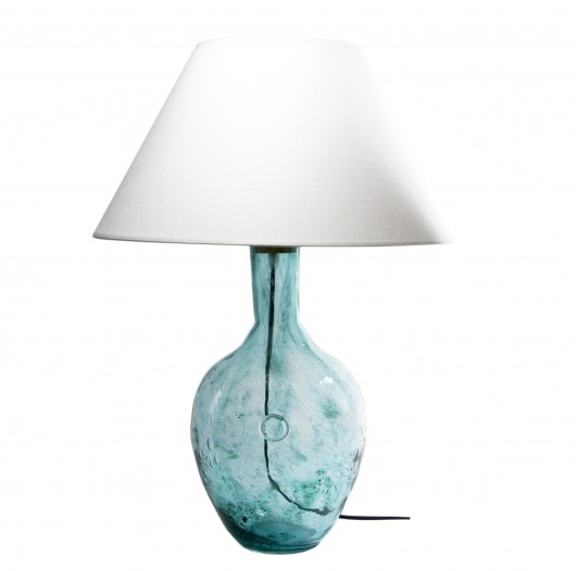 LAMPA STOŁOWA szklana turkusowa GIE EL