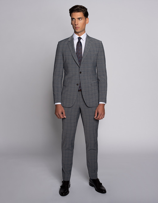 marynarki męskie Marynarka męska do zestawu portici szara slim fit