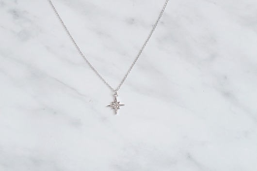 Rhodium Plated North Star Necklace Le Boho Bleu