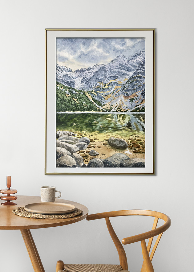 obrazy Tatry, Morskie Oko - akwarela A2
