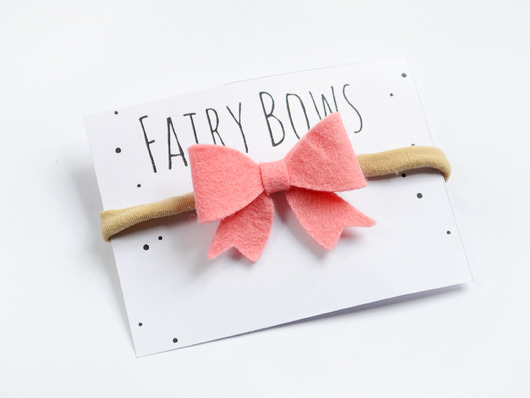 FairyBows opaska malutka kokardka rózowa FairyBows