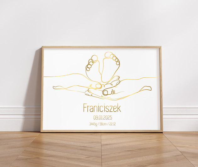 obrazy i plakaty do pokoju dziecięcego Metryczka, Plakat Line Art dla dziecka, Plakat z imieniem, chrzciny plakat