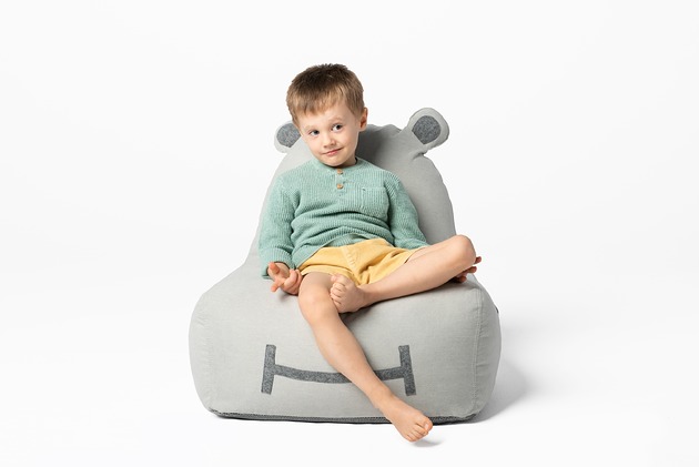 pufa dla dziecka Puf Hippo SOFT - Szary