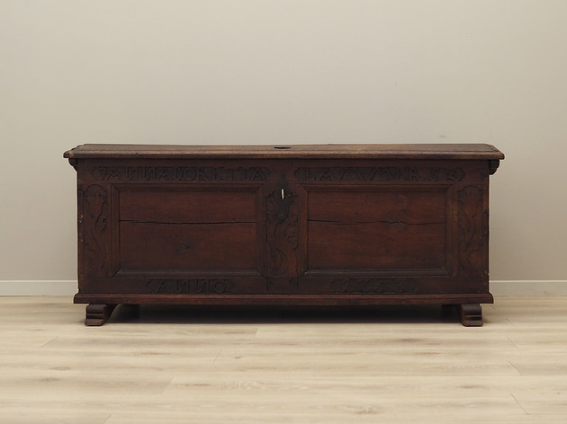 skrzynki, kufry i pudła Skrzynia dębowa, skandynawski design, XVIII wiek