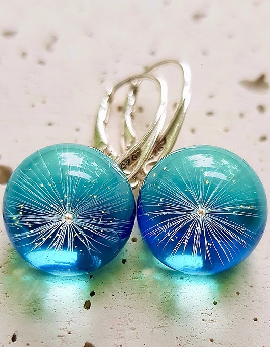 Kolczyki srebrne z nasionami dmuchawca Grol Jewellery