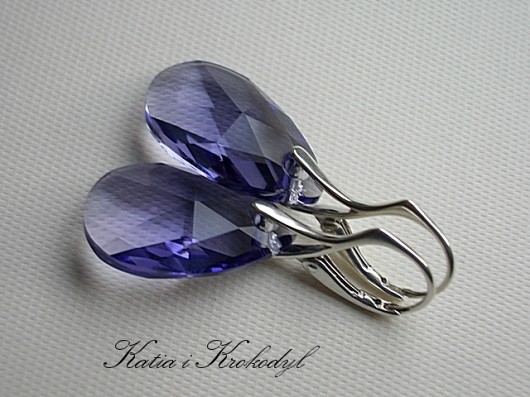 kryształ SWAROVSKI MIGDAŁY TANZANITE Katia i krokodyl