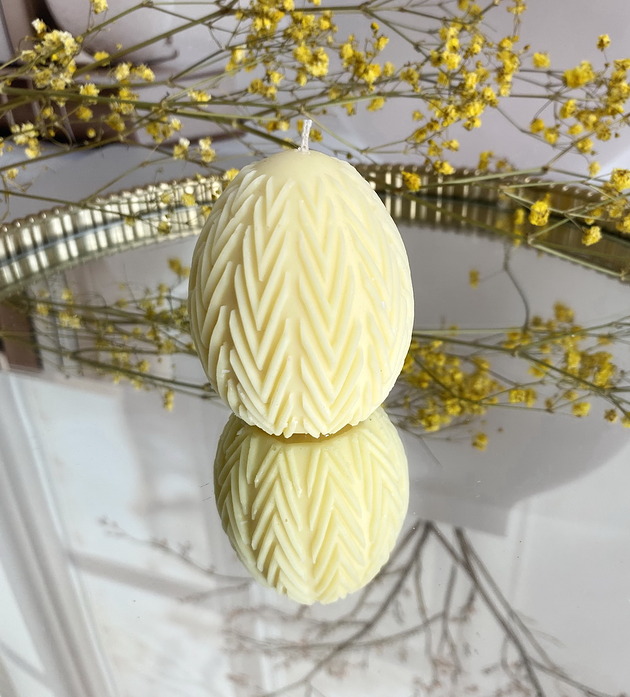 świeczniki i świece Świeca ekologiczna sojowa dekoracyjna jajko wielkanocne kolor żółty