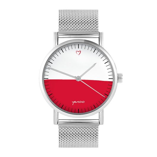 zegarki unisex Zegarek - Polska flaga - bransoleta mesh