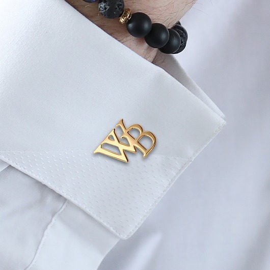 spinki do mankietów Złote spinki z inicjałami Prezent dla Niego