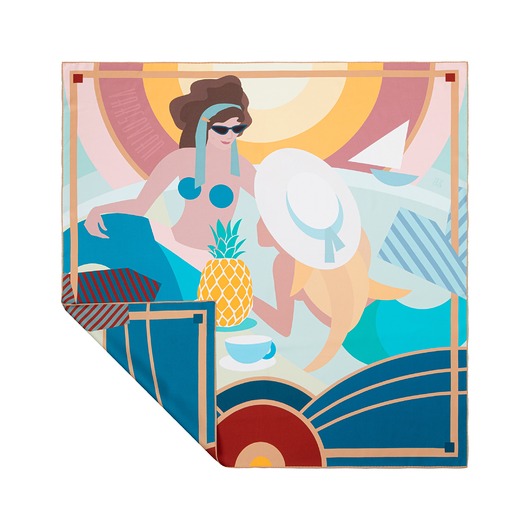 apaszki Chusta jedwabna Syrenka w odwiedzinach u siostry w Kopenhadze 90x90