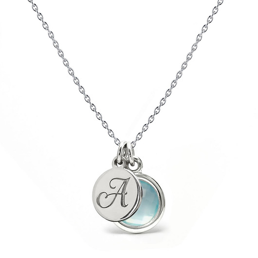 srebrne naszyjniki Aura - Srebrny naszyjnik personalizowany z chalcedonem