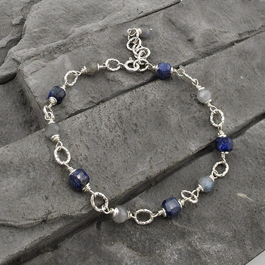 bransoletki z kamieni naturalnych Bransoletka lapis lazuli i labradoryt