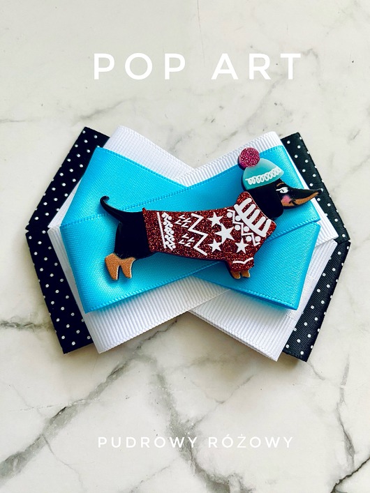 broszki Kolekcja Pop Art Dog  Zimowy Jamnik