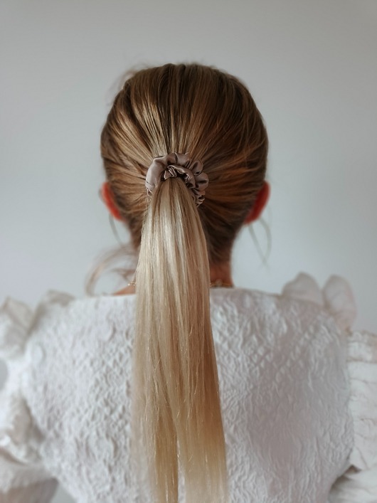 gumki do włosów Gumka jedwabna, scrunchie, frotka cappuccino MINI