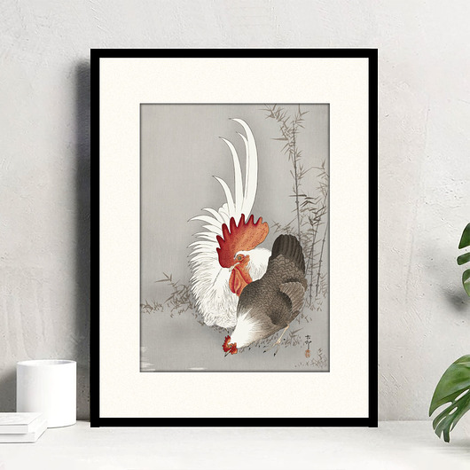 grafiki i ilustracje Kogut i kura / grafika vintage