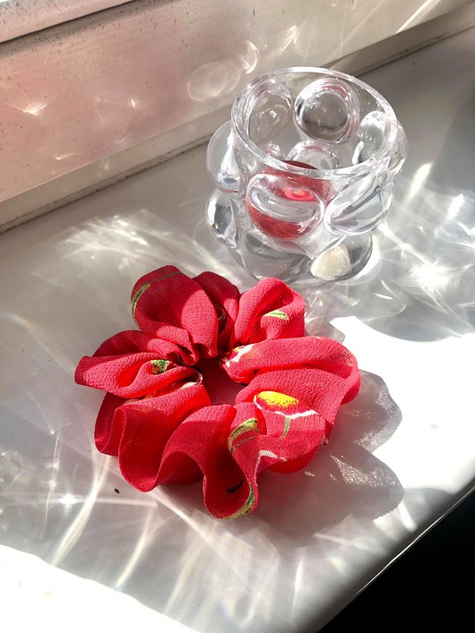 gumki do włosów Pela' SCRUNCHIE "Malina" w kwiatki