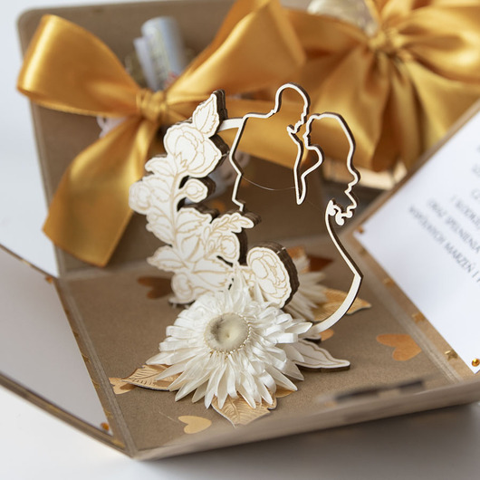 kartki scrapbooking Pamiątka ślubu, exploding box, kartka 3d na wesele
