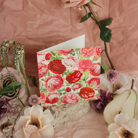 kartki okolicznościowe - wydruki Kartka okolicznościowa "Róże"