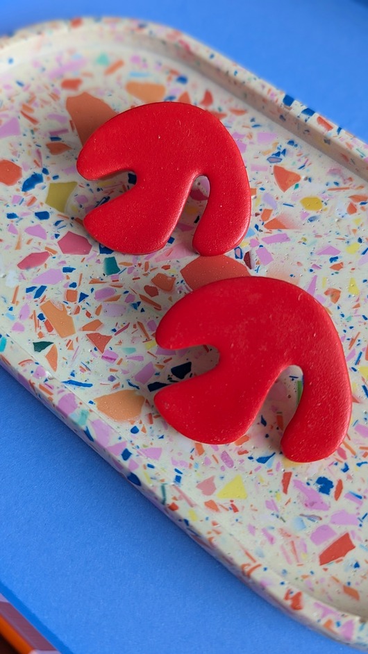 kolczyki z masy plastycznej Kolczyki grzybki