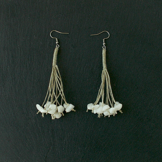 kolczyki z kamieniami Kwarc lodowy kolczyki Nature