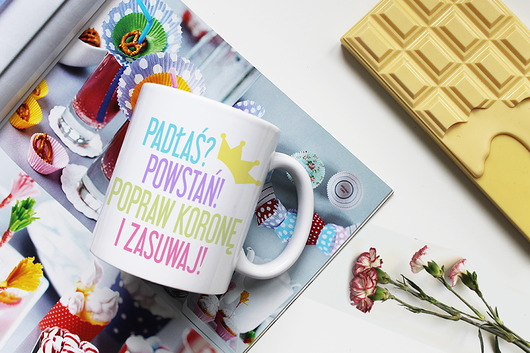 Kubek PADŁAŚ? POWSTAŃ! Lawendowy Bazar