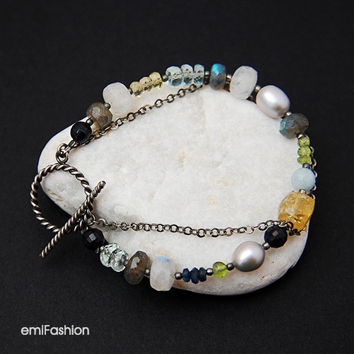Akwamaryn,Labradoryt,Kamień księżycowy,Szafir MAREMI Jewelry