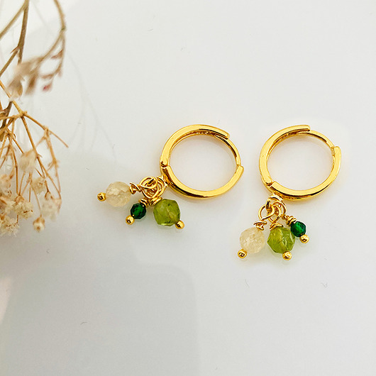 Kolczyki ze szmargdem, perydotem , z kamieniami Anemon Atelier