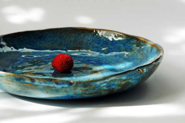 miski i misy Duża misa jak od van Gogha - wabi-sabi
