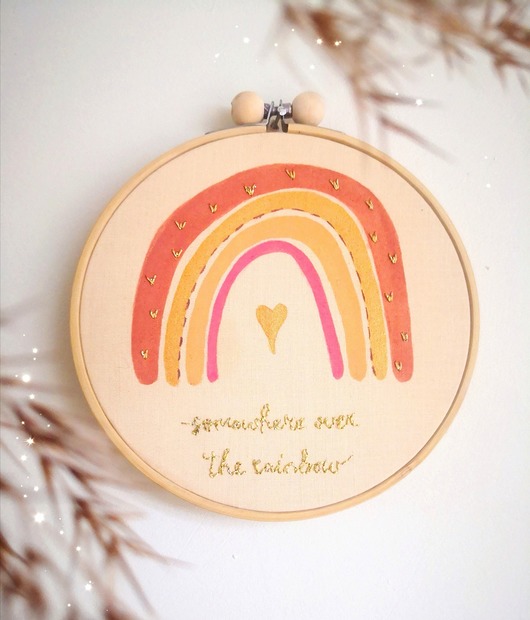 obrazy i plakaty do pokoju dziecięcego Obrazek tęcza: somewhere over the rainbow