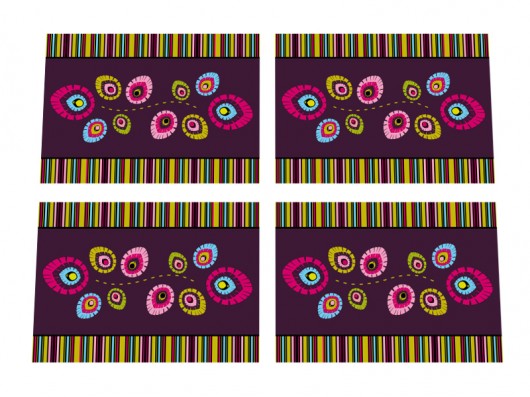 promocja! 4 folkowe serwety z tkaniny 33x47cm AT design