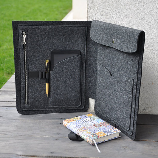 Filcowy organizer A4 - grafitowy - na dokumenty Beltrani