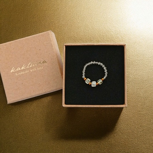 pierścionki elastyczne Pierścionek DOBROBYT - amulet - cytryn, kwarc dymny, kryształ górski