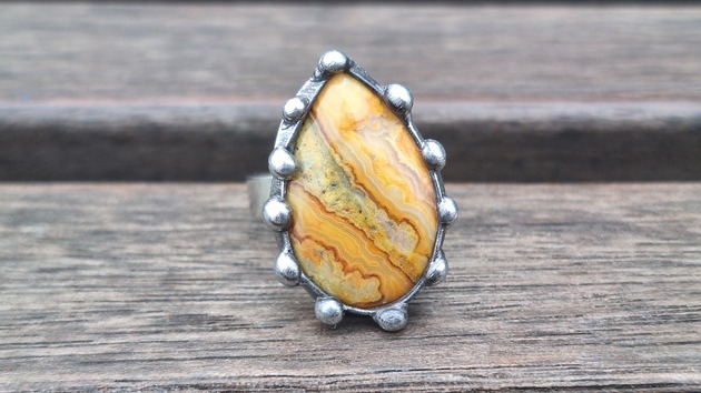 pierścionki - różne Szalony agat - pierścionek regulowany