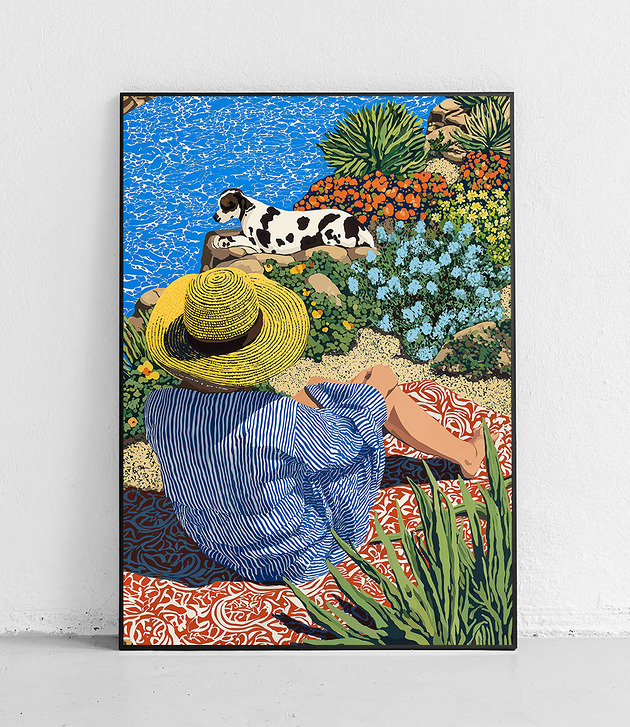 plakaty Plakat Woda, pies i lato