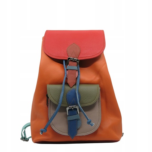 plecaki Plecak damski kolorowy skórzany regulowane szelki pojemny OLIVKA