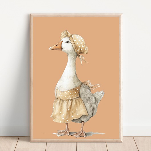 obrazy i plakaty do pokoju dziecięcego Gąska retro w fartuszku - Plakat na ścianę dla dzieci