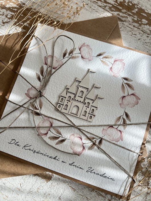 kartki scrapbooking Ręcznie robiona kartka dla dziecka na urodziny - dla dziewczynki, księżniczki