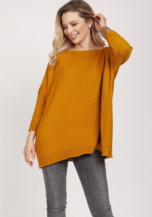 Bluza z dzianiny - SWE221 saffron MKM MKMswetry