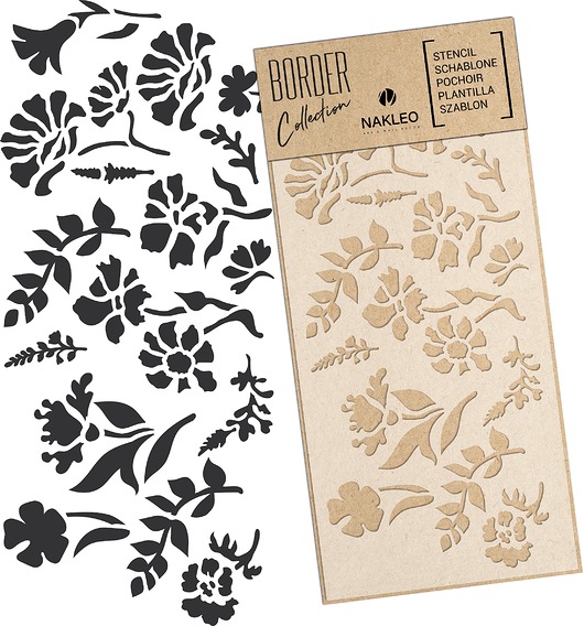 tapety i naklejki ścienne Szablon malarski border // KWIATY POLNE