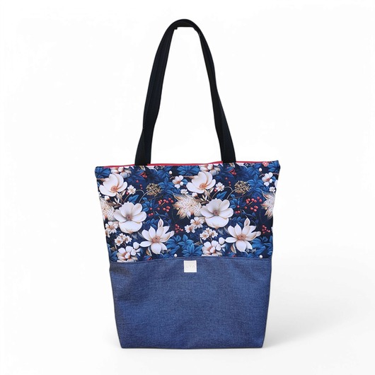 torby na ramię Torba shopper na zakupy wodoodporna shopperka torba na ramię kwiaty jabłoni