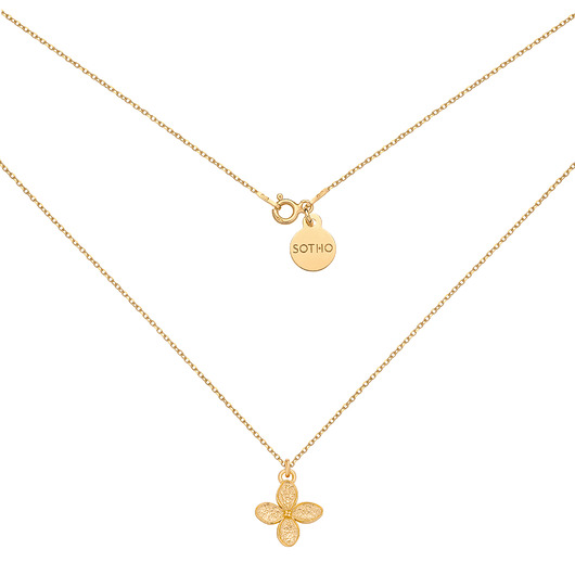 złote naszyjniki Złoty naszyjnik z kwiatkiem