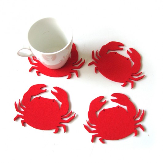 Filcowe Kraby pod kubki czerwone, 4szt home variety