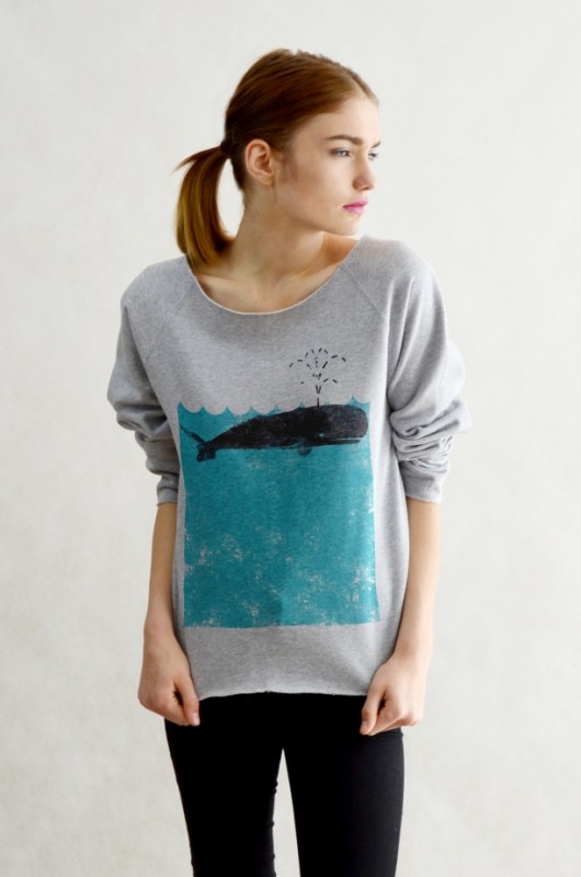 WHALE szara bluza oversize GAU great as You