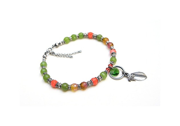 bransoletki wire wrapping Poziomkowa vol. 4  - bransoletka