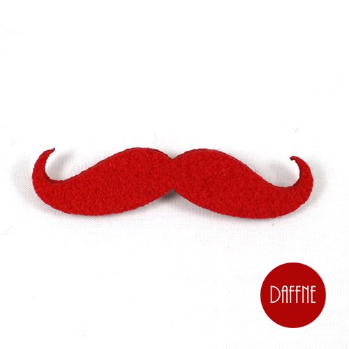 Broszka Red Felt Mustache by Daffne LOVINA PRINTS