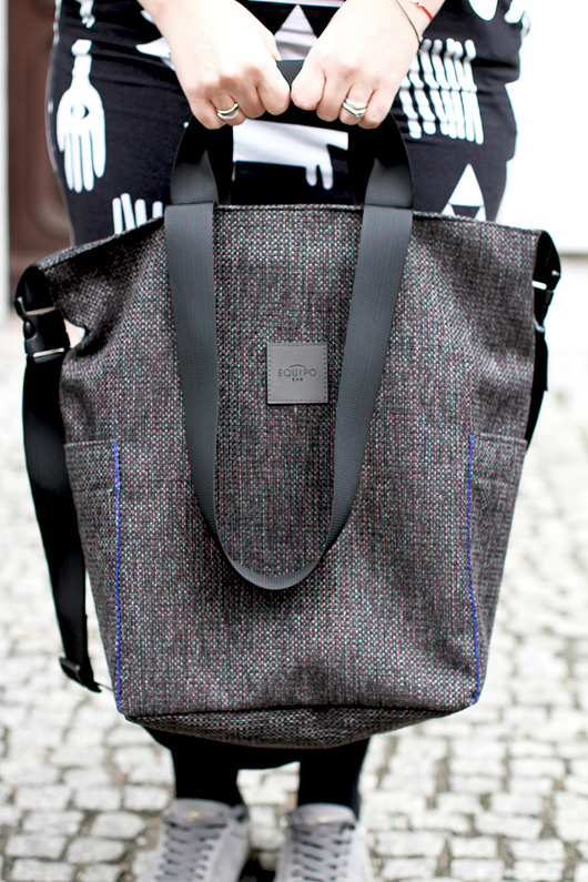 Tote Bag grafitowa plecionka equipo