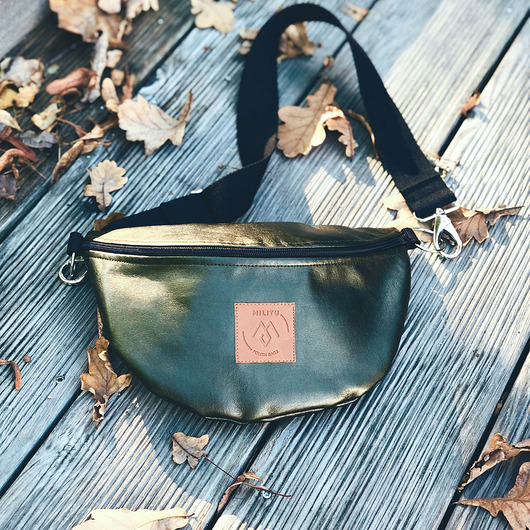 Nerka / torebka Mili Belt Bag L - zielony metalik Militu