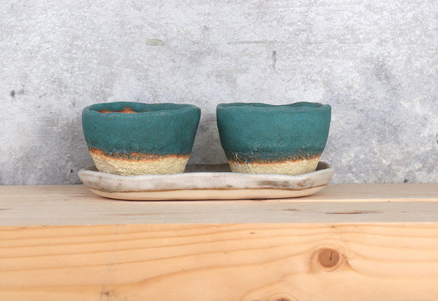 doniczki Podwójna, mała doniczka ceramiczna